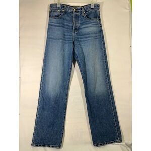 POINT SUR DENIM Unisex Straight Leg Button Fly Jean Sturdy Medium Wash Sz 28x32